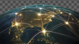 Png global network earth connections background