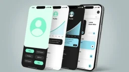 Mobile app ui mockup profile screens on smartphones