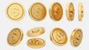 3d icon coin dollar money gold set