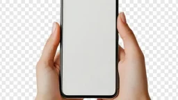 Smartphone mockup hands holding a blank screen mobile phone
