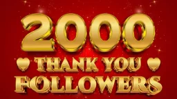 Thank you 2k followers social media followers celebration vector