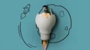 Problem solving concept with man in light bulb