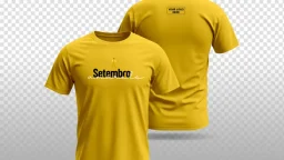Yellow tshirt mockup with setembro text front and back view