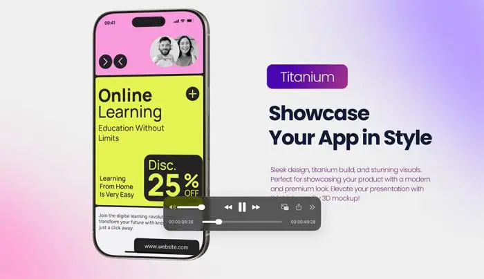 Phone Natural Titanium Mockup