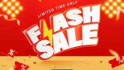 3d style flash sale banner template design for web or social media