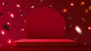 Abstract scene background podium background with confetti product presentation mo