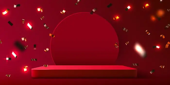 Abstract scene background podium background with confetti product presentation mo