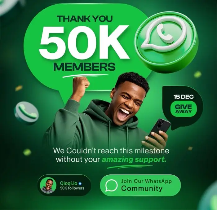 Thank You 50K Members Milestone Social Media Post Animation with Excited Man and