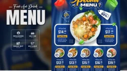 Gradient design food festival menu template